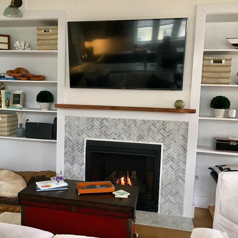 Fireplace and Shelving Added to the Living Room Fireplace and Shelving Added to the Living Room