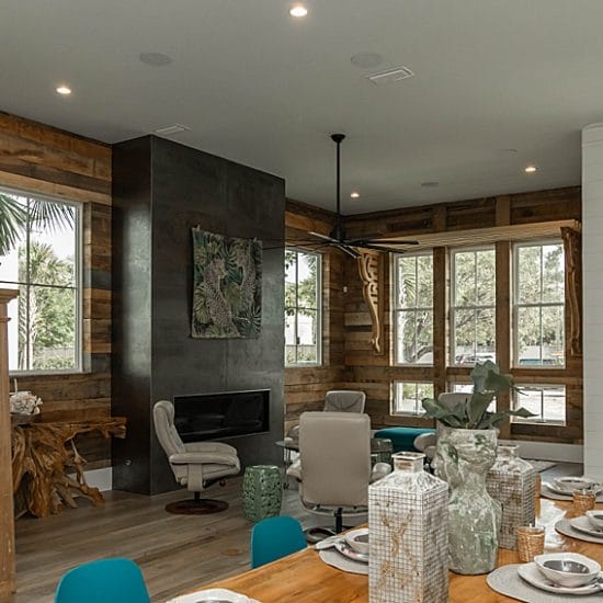 Viwinco OceanView windows installed in rustic Cape Cod inspired home.