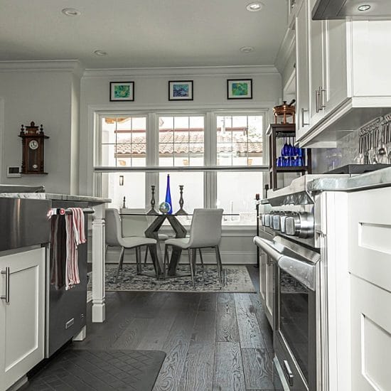 Viwinco OceanView single-hung, casements and picture windows installed in Mediterranean-style home.