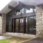 Viwinco patio door and windows in bronze.