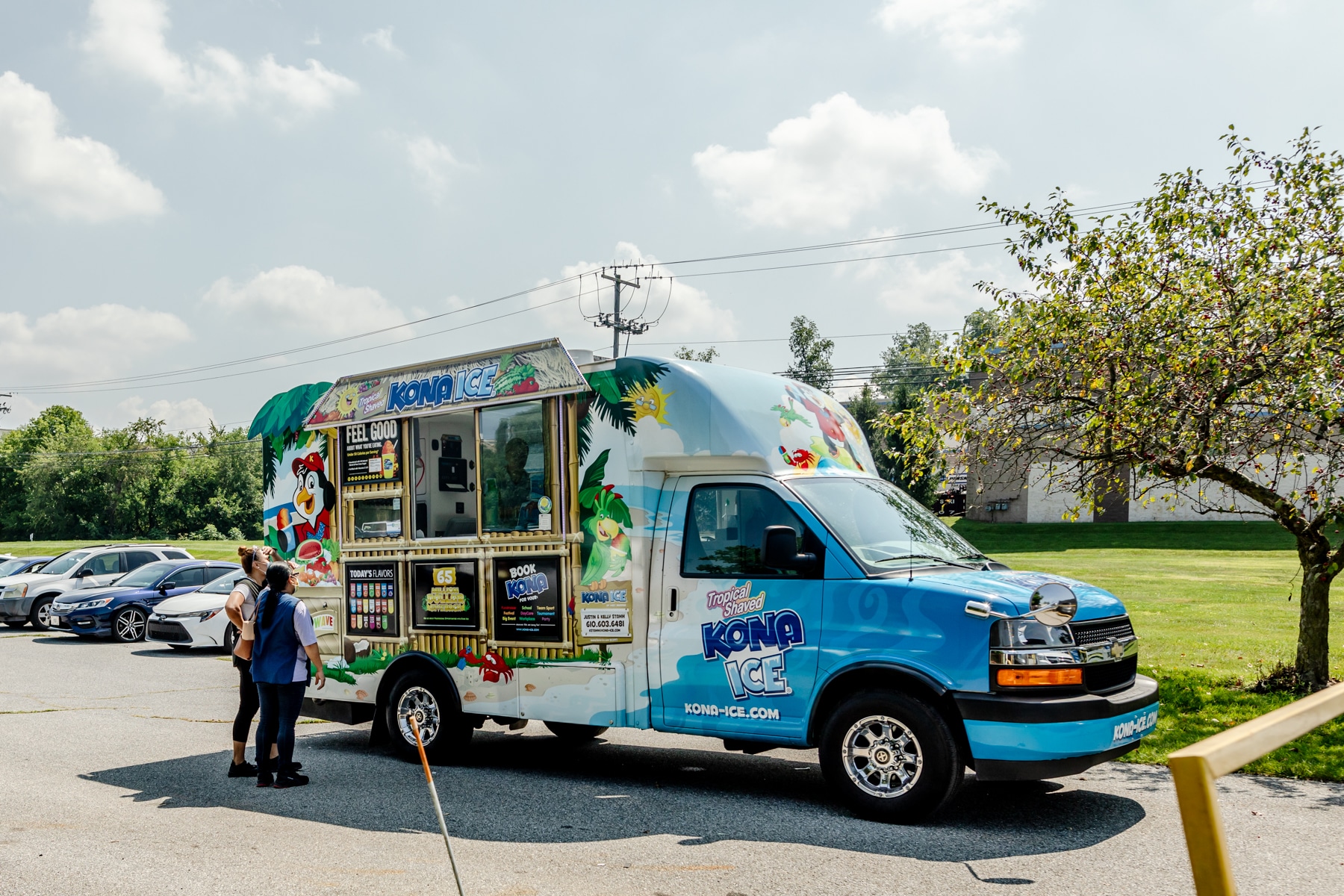Kona Ice truck parked in Viwinco parking lot.