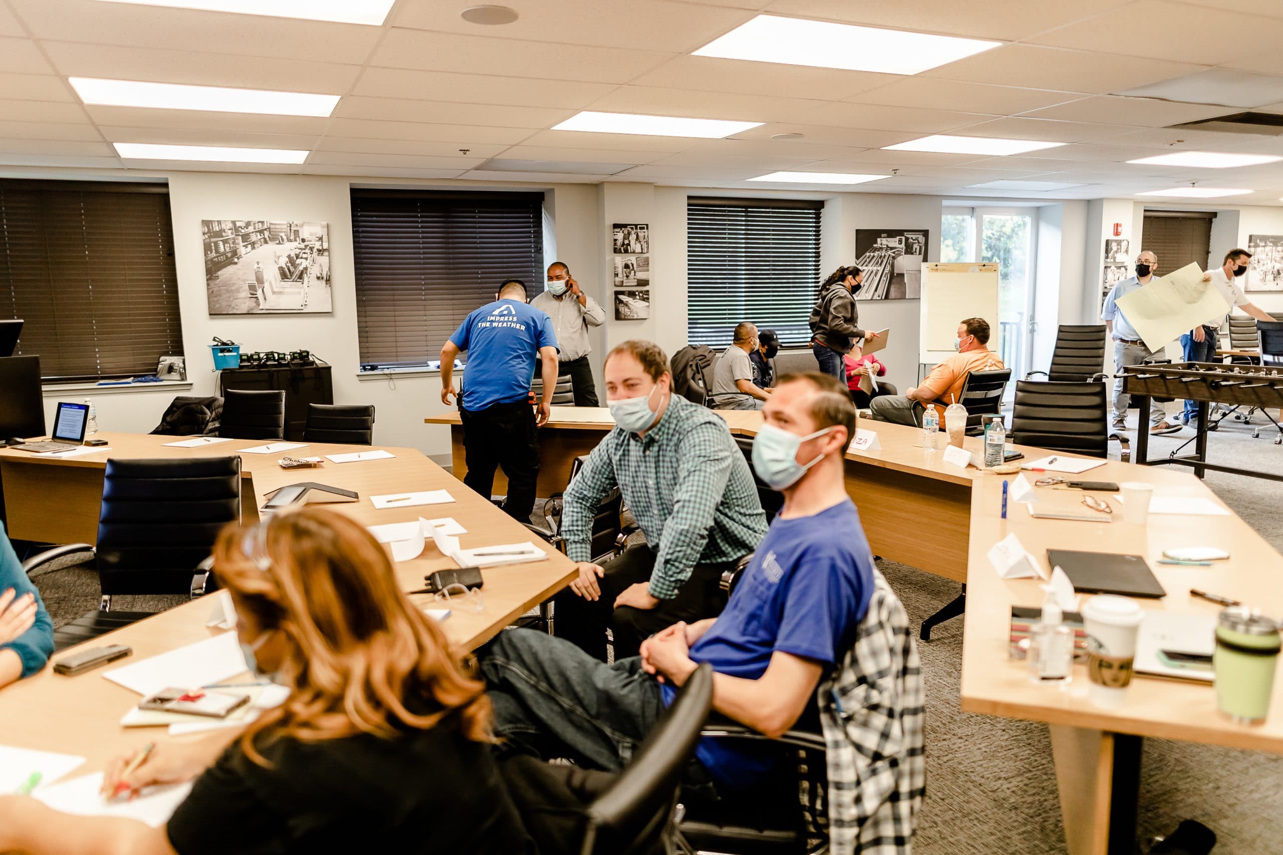Viwinco employees conducting LEAN training.