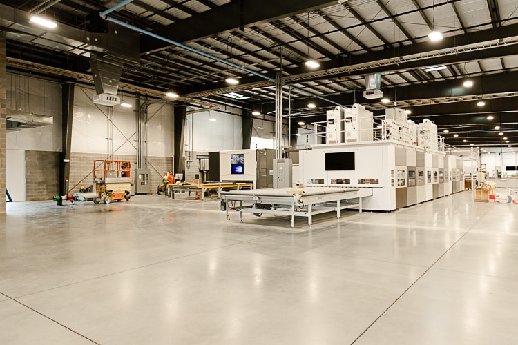 Glaston FC Series Tempering Furnace in Viwinco new glass facility.