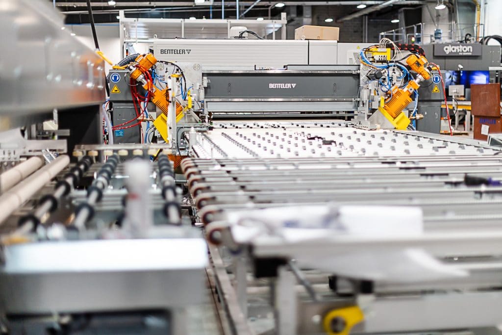 Close up of production belt of Benteler Steamer.