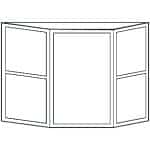 __30-degree-dhpdh Diagram of Viwinco 30 degree double-hung, picture, double-hung window.