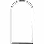 Diagram of extended half-round window.