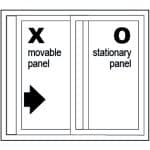 Diagram of Viwinco left-hand operated sliding door.