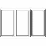 Diagram of Viwinco triple picture transom windows.