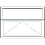 __transom-over-awning Diagram of Viwinco transom window over awning window.