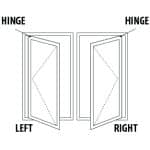 Diagram of Viwinco twin casement window.